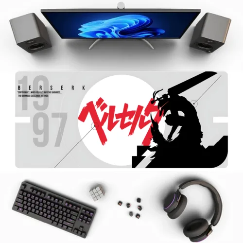 Mouse Pad Gamer Berserk Blanco