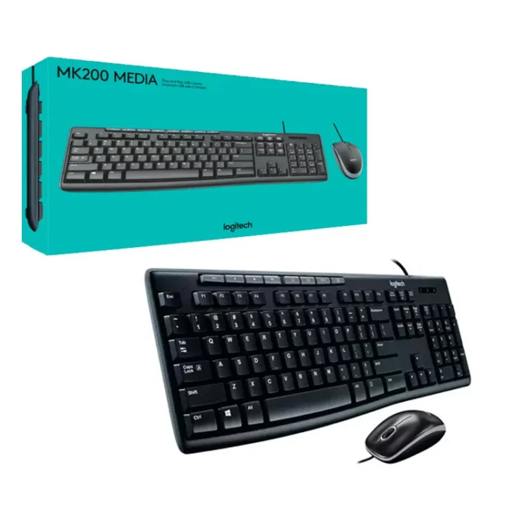 Combo Logitech MK200 Media Teclado y Mouse Español USB