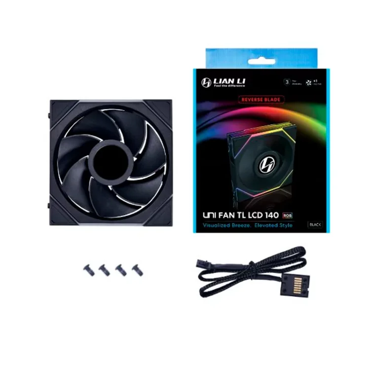 Ventilador Lian Li UNIFAN TL LCD 140mm Reverse Blade Black