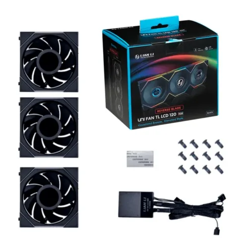 Ventilador-Lian-Li-UNIFAN-TL-LCD-Kitx3-Reverse-120mm-Black