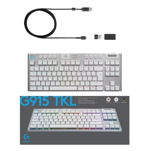 Teclado Mecanico Logitech G915 Tkl Wireless Rgb White - Imagen 7