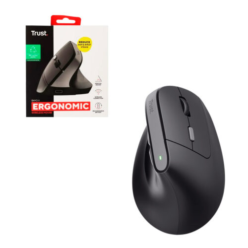 Mouse Trust Bayo II Ergonómico inalámbrico – Negro