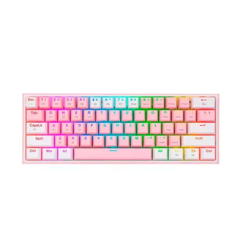 Teclado Mecánico Redragon K616 RGB FIZZ PRO Pink White USB-C / BT / Inalámbrico - Imagen 2