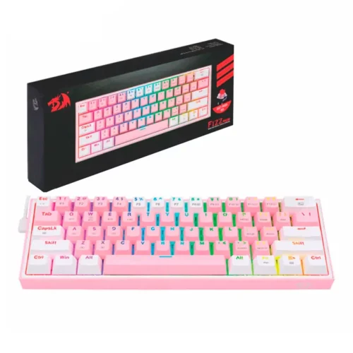 Teclado Mecánico Redragon K616 RGB FIZZ PRO Pink White USB-C BT Inalámbrico