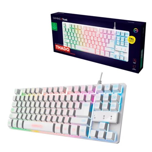 Teclado Trust Tkl Gxt 833W Thado White Rgb