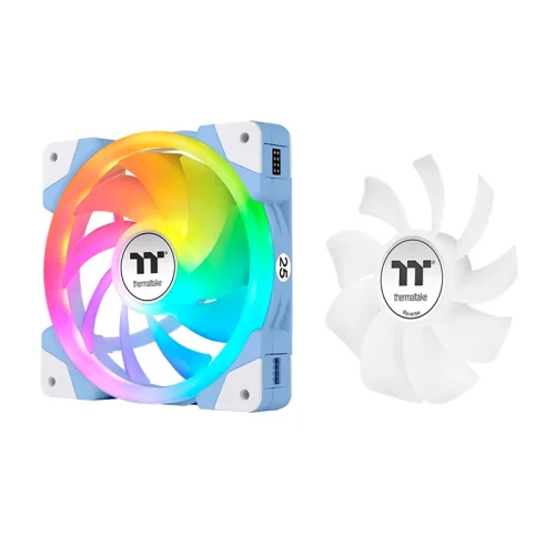 Ventilador Kit x3 Thermaltake SWAFAN EX12 Hydrangea Blue Edition ARGB Sync - Imagen 2