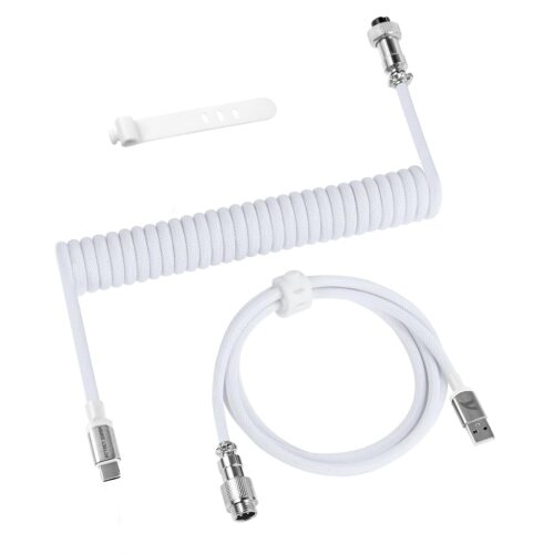 Cable Coiled (Enroscado) Aviador USB-C Premium para Teclado Mecánico